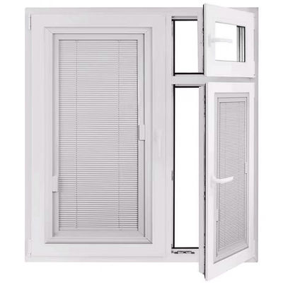 Ventana corredera de vidrio aislante con persianas integradas para puertas y ventanas de aluminio